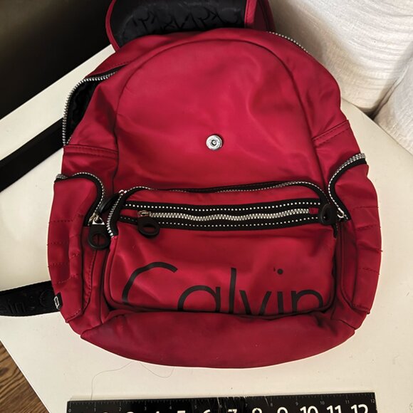 Calvin Klein Small Red Nylon Backpack - Picture 3 of 5
